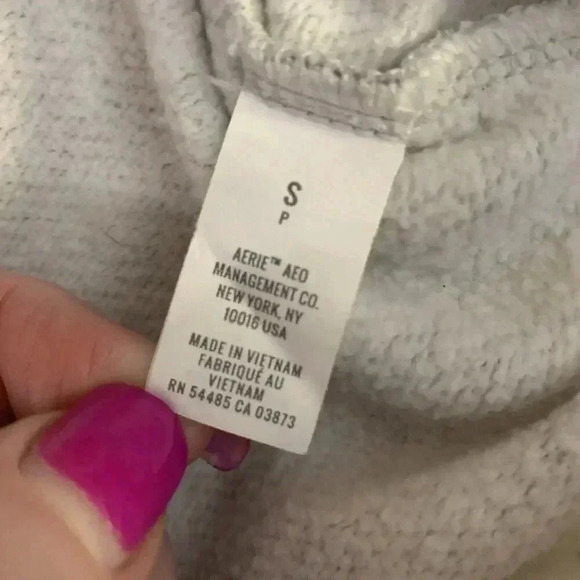 Aerie Women’s Oversized‎ Animal Print Cheetah Gray Sweatshirt Tunic Top Small - Picture 6 of 7